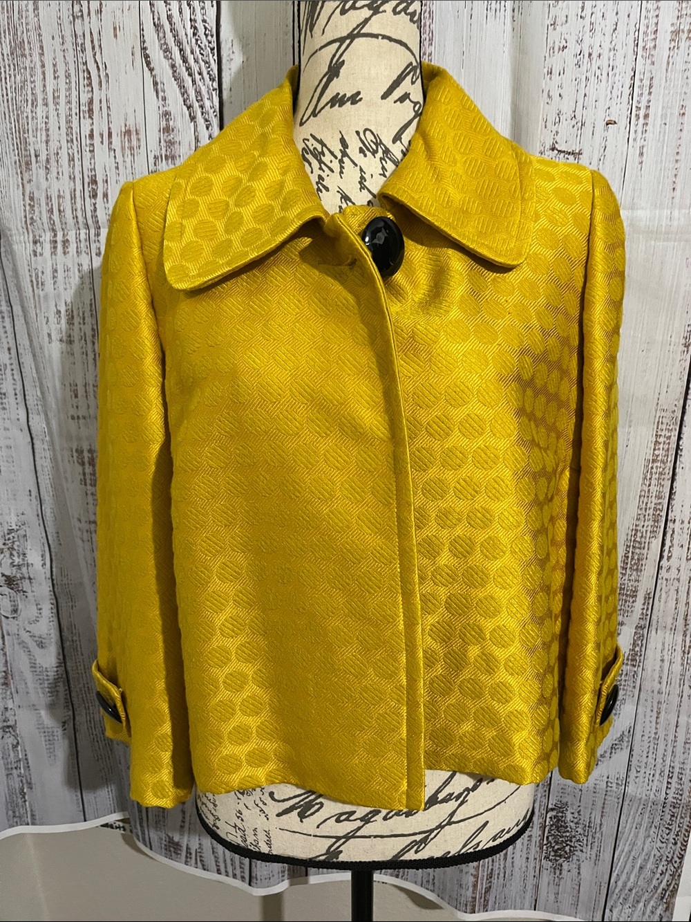Insight Mustard Yellow Women’s Textured Short Blazer
